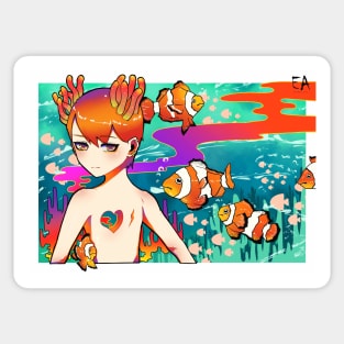 Anemonefish boy Sticker